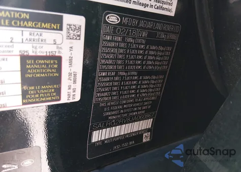 2018 Land Rover Discovery Se from USA, damaged, VIN SALRG2RV8JA060867